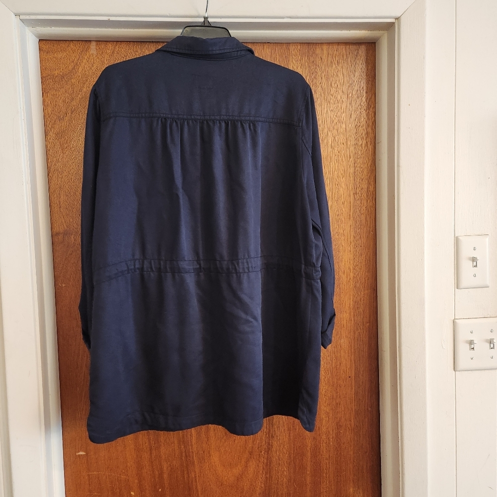 Joules Cassidy Jacket Size 12 Navy Blue Utility Brass Lightweight Shacket - Picture 6 of 16